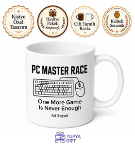 PC Master Race Yazılı Gamer Kupa Bardak Bilgisayar Oyuncusuna Hediye