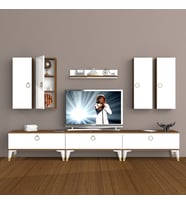 Decoraktiv Eko 8D Mdf Gold Tv Ünitesi Tv Sehpası (Beyaz - Kahverengi)