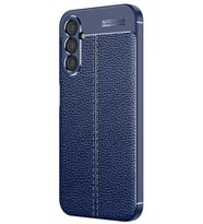 Galaxy A34 Kılıf Deri Desenli Kamera Korumalı Silikon (Lacivert)