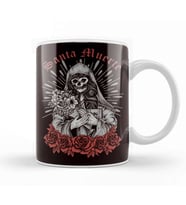 Santa Muerte Mexican Female Deity Dead Sugar Skull Satanic Kupa Bardak Porselen