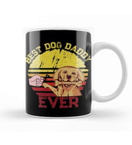 Vintage Best Dog Dad Ever Cool Father's Day Gift Retro Köpek Kupa Bardak Porselen