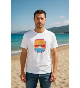 Erkek Bisiklet Yaka %100 Pamuk Köyceğiz Baskılı Kısa Kollu T-shirt