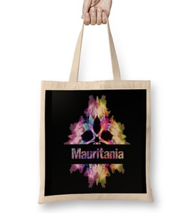 Mauritania Gift Tie Dye Watercolor Bez Çanta Uzun Saplı