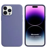 Microsonic Apple iPhone 14 Pro Kılıf Liquid Lansman Silikon Lavanta Grisi