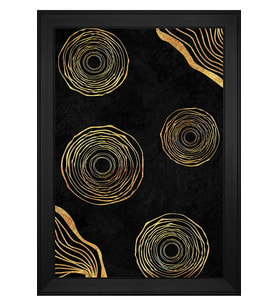 Soyut Şekiller Motifli Kanvas Tablo 50 x 70 cm Siyah Çerçeve