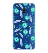 PrintiFy Xiaomi Redmi 8A ile Uyumlu 1mm Slim Fit Nazar Boncuğu 3 Baskılı Şeffaf  Kılıf