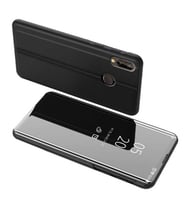 Huawei P20 Lite Aynalı Kapaklı Lüx Kılıf (Siyah)