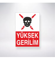 Yüksek Gerilim 21x28 Arkası Yapışkanlı Levha
