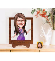 BK Gift Kişiye Özel Kız Çocuk Prenses Karikatürlü Ahşap Standlı 3D Biblo-3 (Beyaz)