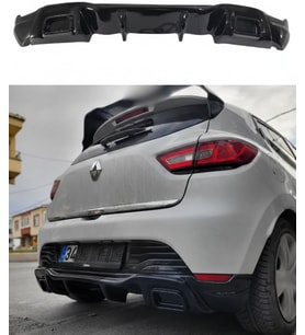 Renault Clio 4 RS Egzoz Görünümlü Difüzör (Plastik) (Siyah)