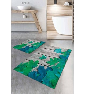 Yeşil Çınar 3D Üç Boyutlu Banyo Klozet Paspas Seti BS027