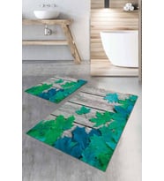 Yeşil Çınar 3D Üç Boyutlu Banyo Klozet Paspas Seti BS027