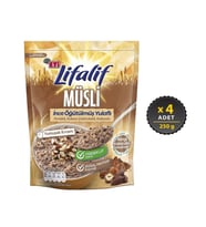 Eti Lifalif Yulaflı Fındıklı, Kakao Çekirdekli, Kakaolu Müsli 250 g x 4 Adet