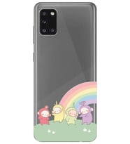 Samsung Galaxy A31 Uyumlu Teletubbies Desenli Şeffaf Telefon Kılıfı