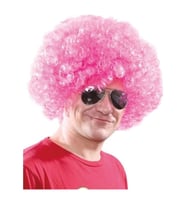 Açık Pembe Renk Kıvırcık Afro Bonus Peruk