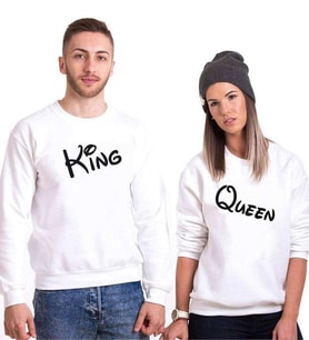 Tshirthane Queen King Sevgili Kombinleri Sweatshirt Kombini (Tek Ürün Fiyatıdır.)