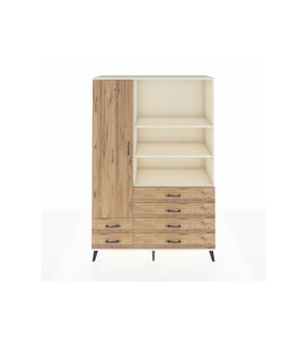 Hyperion Gardrop 7 Raflı 6 Çekmeceli Tek Kapaklı  132x44x195 Aytaşı-Çam
