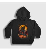 Presmono Unisex Çocuk Siyah Haunted House Halloween Cadılar Bayramı Kapüşonlu Sweatshirt 500617tt