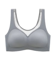Isabel Tül Detaylı İthal Dikişsiz Balensiz İce-Silk Bralet-Spor Sütyeni -681 (Gri)