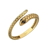 Siyah Pırlanta Taşlı Serpent Yüzük