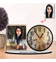 Kişiye özel Karikatür  ÖĞRETMEN Kadın tasarımlı Masaüstü Saat, Öğretmenler Günü Hediyesi, Öğretmene hediye M5