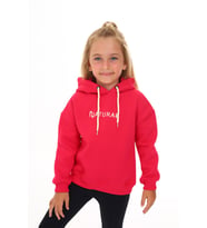 Toontoy Kız Çocuk Kapüşonlu Natural Nakışlı Sweatshirt (Koyu Fuşya)