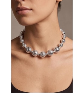 METALİZE TOP TAŞLI CHOKER KOLYE
