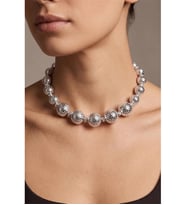 METALİZE TOP TAŞLI CHOKER KOLYE