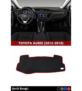 Toyota Aurıs (2012-2018) 3d Torpido Kılıfı Panel Koruyucu Göğüs Kaplama - Kırmızı Şerit