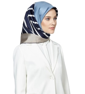 Armine Nostalji Serisi Sura İpek Eşarp 8213DS-09 (A.Lacivert)