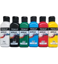 Lexroo Texco Akrilik Boya Seti 6 Renk, 130 ml
