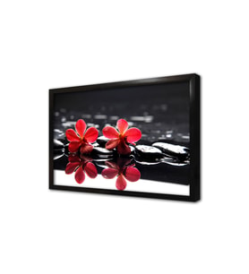 Spa Taşları ve Orkide Çerçeveli Mdf Tablo