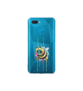 Oppo A12 ile uyumlu Splash arı tasarımlı şeffaf silikon kılıf