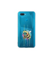 Oppo A12 ile uyumlu Splash arı tasarımlı şeffaf silikon kılıf
