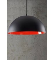 MYLİGHTS  RETRO PARLAK SİYAH İÇİ KIRMIZI METAL SARKIT AVİZE  40 CM