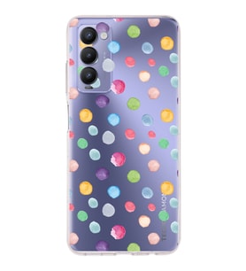 PrintiFy Tecno Camon 18 ile Uyumlu 1mm Slim Fit Water Color 6 Baskılı Şeffaf  Kılıf