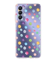 PrintiFy Tecno Camon 18 ile Uyumlu 1mm Slim Fit Water Color 6 Baskılı Şeffaf  Kılıf