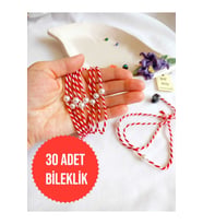 30 ADET İNCİ BONCUKLU MARTENİÇKA BİLEKLİK KREM ŞANS BEREKET ARKADAŞ SEVGİLİ EŞ ÇOCUK HEDİYE