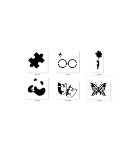 Puzzle Panda Geçici Dövme Şablonu Seti Sadece Desen