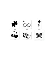 Puzzle Panda Geçici Dövme Şablonu Seti Sadece Desen