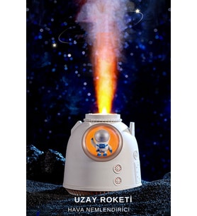 Uzay Temalı Hava Nemlendirici ve Gece Lambası, Dekoratif Buhar Makinesi