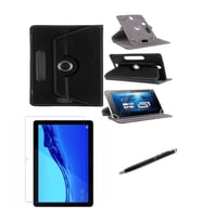 Vorcom SXPro 10" Standlı Tablet Kılıfı+Nano Kırılmaz Ekran Koruyucu+Dokunmatik Kalem (Siyah)