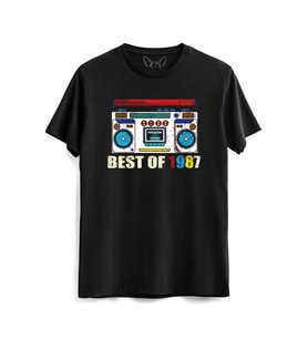 Vintage 1987 Best Of tape Siyah Tshirt