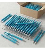 BK Kurumsal Promosyon 1022 Metal Turkuaz Touchpen Kalem(10 Adet) – Lazer Baskılı Logolu Tükenmez Kalem