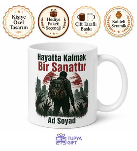 Hayatta Kalma Oyunu Sevenlere Eşya Toplayan Zombi Avcısı Kupa Bardak Hediye