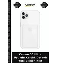 Camon 50 Ultra Uyumlu Kartlık Detaylı Yuki Silikon Kılıf Akıllı Telefon Cep Telefonu Arka Kapak