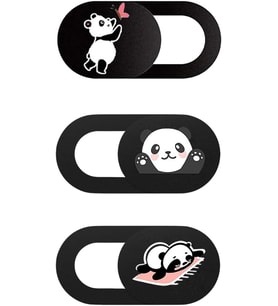 Kamera Kapatıcı Laptop Tablet Telefon Uyumlu Panda Desenli Gizlilik Aparatı Ultra İnce Sürgülü Webcam Cover 3 Lü Set 3M Yapışkanlı Çok Renkli