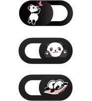 Kamera Kapatıcı Laptop Tablet Telefon Uyumlu Panda Desenli Gizlilik Aparatı Ultra İnce Sürgülü Webcam Cover 3 Lü Set 3M Yapışkanlı Çok Renkli
