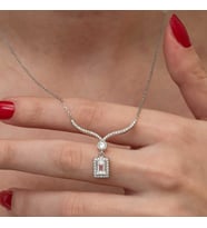 Gümüş Baget Taşlı Gerdanlık Model Kadın Kolye