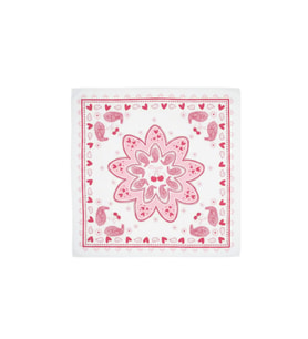 Pembe Kalp Fular Bandana Estascarf 48x48 Cm